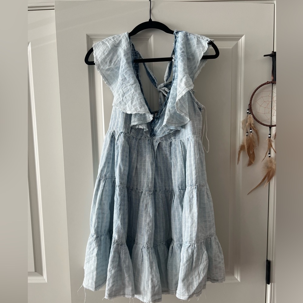 NWT Free People chambray tiered dress, size large